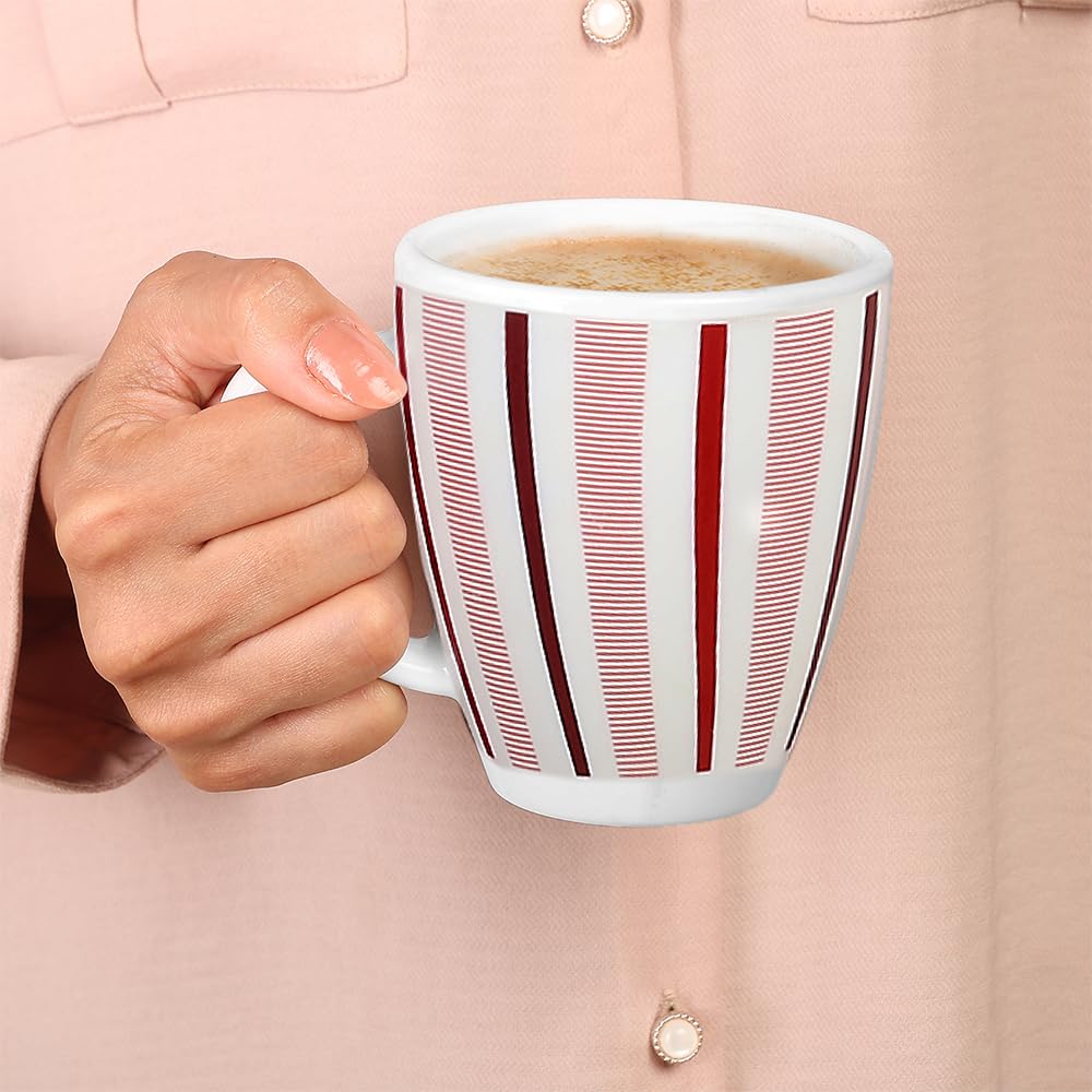 Red Strip 390 ml Mug, Set of 2