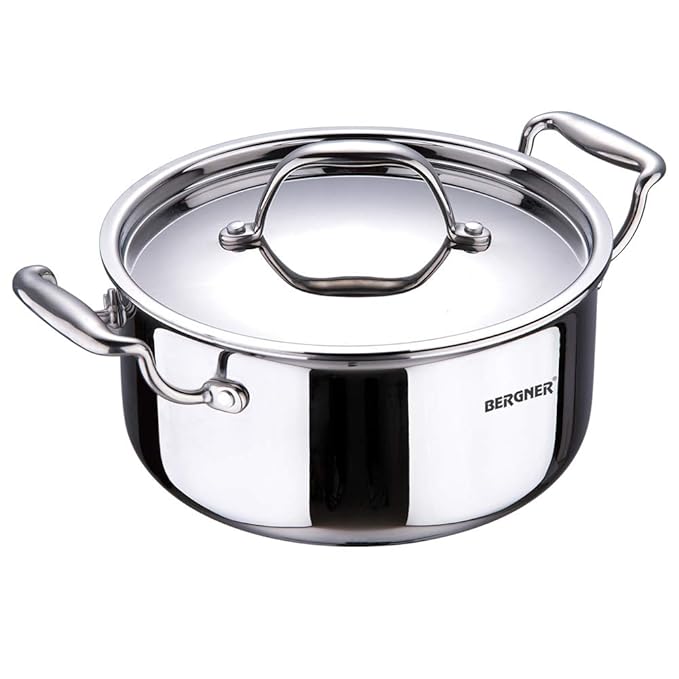 Argent Triply Stainless Steel 22 cm Casserole With Stainless Steel Lid, 4.1 L