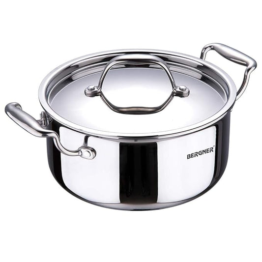 Argent Triply Stainless Steel 22 cm Casserole With Stainless Steel Lid, 4.1 L