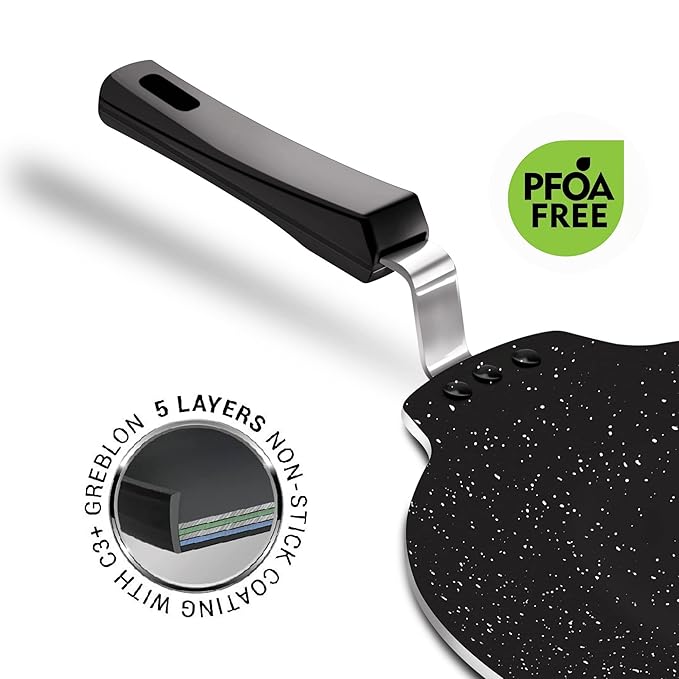 Induction Aluminium Dosa Tawa Without Edge, 30 cm, Black