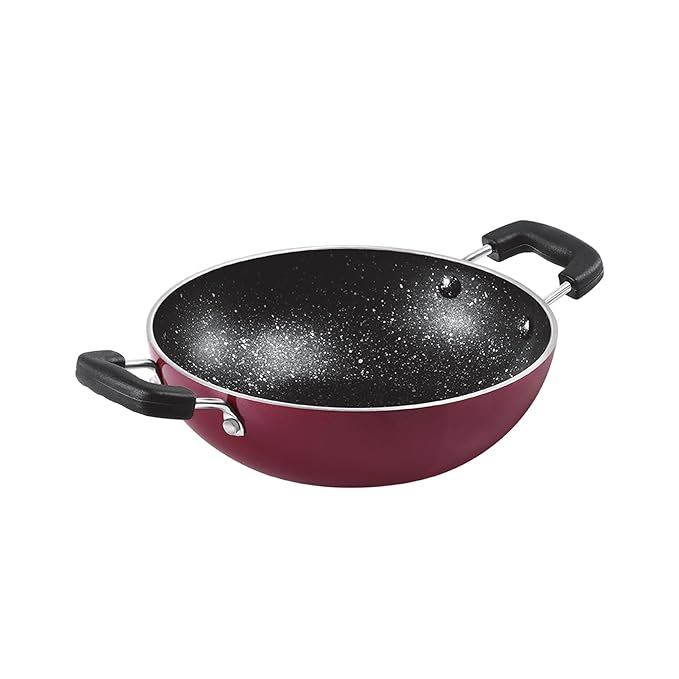 Kadhai Non Induction, 16 cm, Burgundy