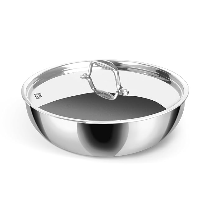 Triply Stainless Steel Induction Tasla with Lid, 16 cm