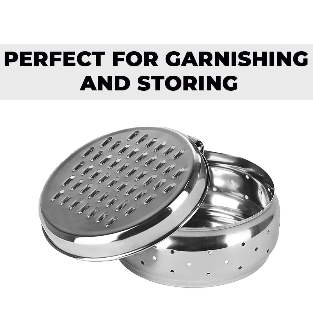 Stainless Steel Grater with Storage Container Refrigerator Safe Cheese Carrot Coconut