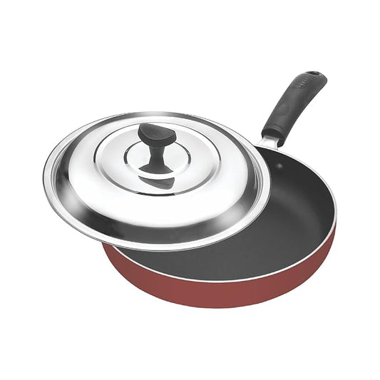 Non-Stick Fry Pan with Steel Lid