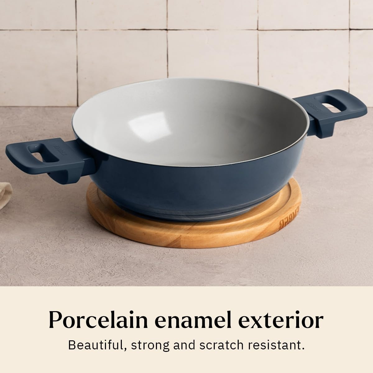 Kadai 24 cm with Glass Lid Soft-Touch Handle Ceramic Non-Stick