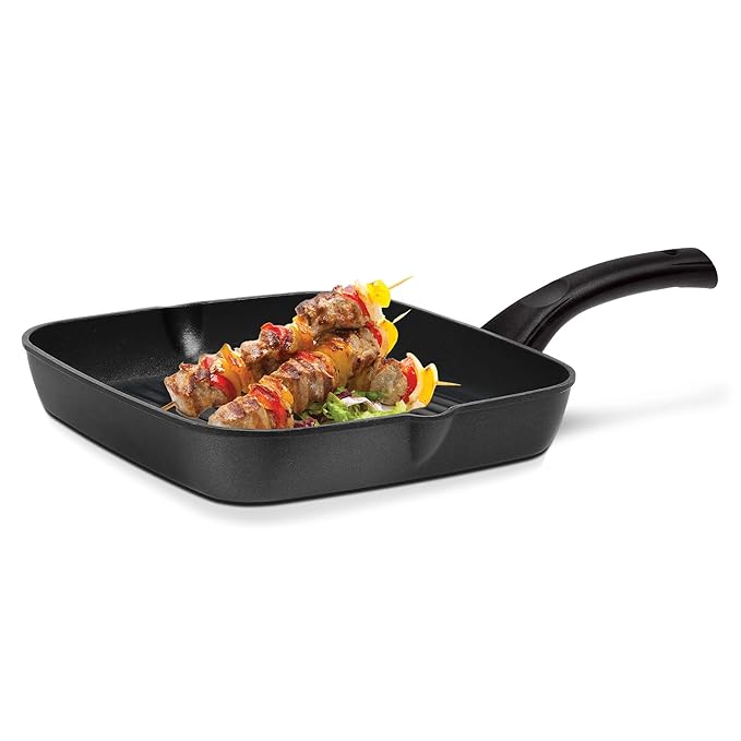 Grill Pan, Nonstick Die Cast Grilling Square Pan, 24 cm