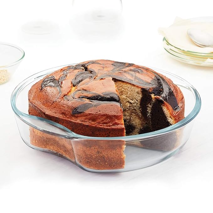 Round Glass Baking Dish, 1.5 L, Microwave Safe & Oven Safe, Transparent