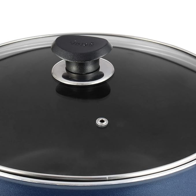 Vinod Zest Aluminium Non Stick Saucepot with Glass Lid - 3.1 Litre, 20 cm | 3 mm Extra Thick | 3 Layer Coating