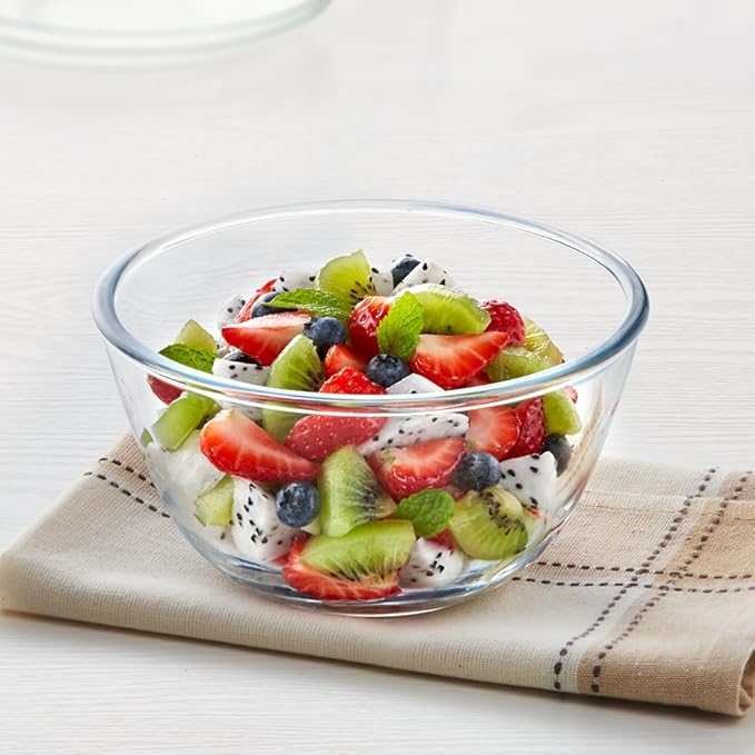 Glass Mixing & Serving Bowl, Oven & Microwave Safe Bowl, 900 ml