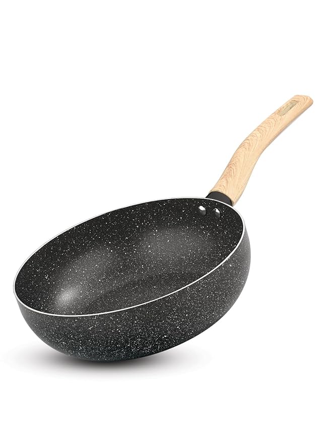 Earth Black Non-stick 24 cm Wok, 3 L Wok