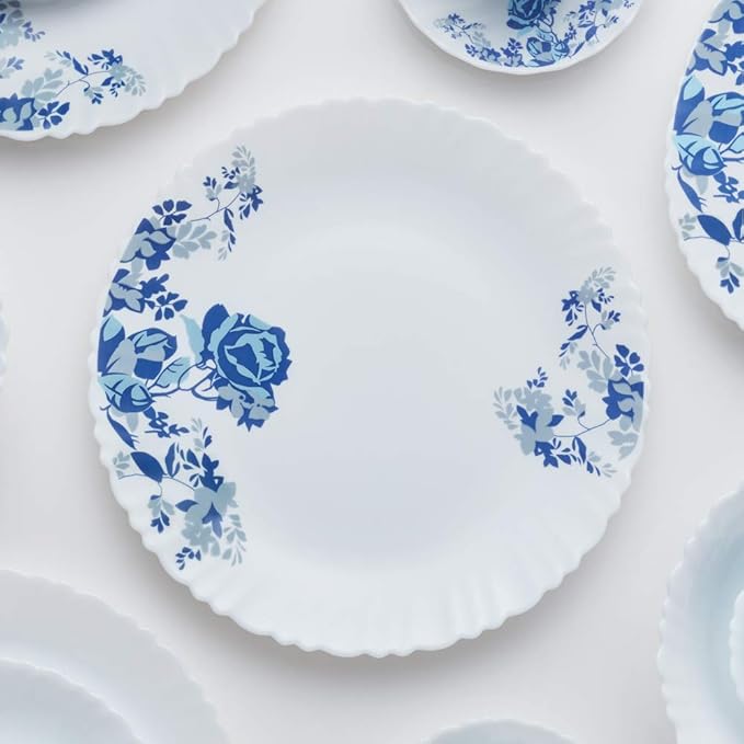 Blue Cascade Opalware Dinner Set, 13 -piece, White