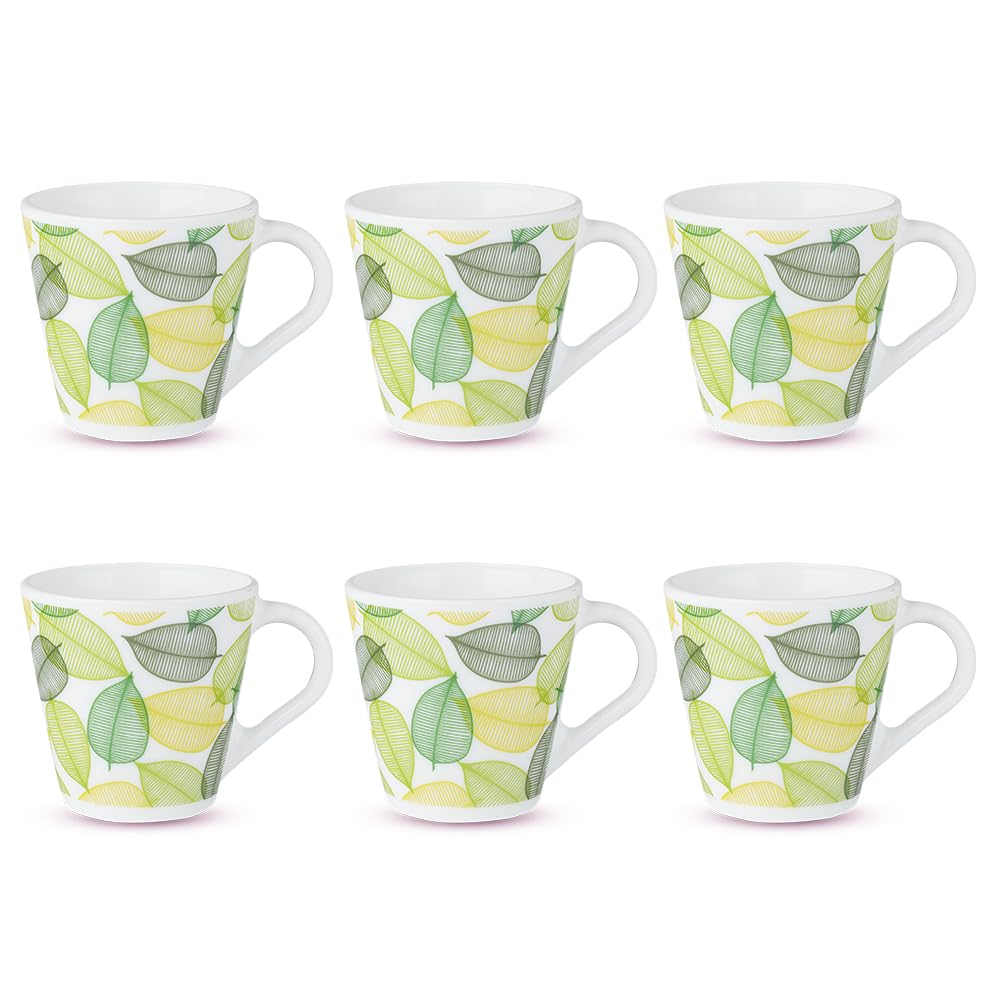 Noma Opalware Mug, Set of 6 Tea/coffee Mugs, 110 ml Each