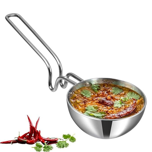 Triply Stainless Steel Tadka Pan Jumbo, 400 ml, 12.5 cm, Balance Design Handle