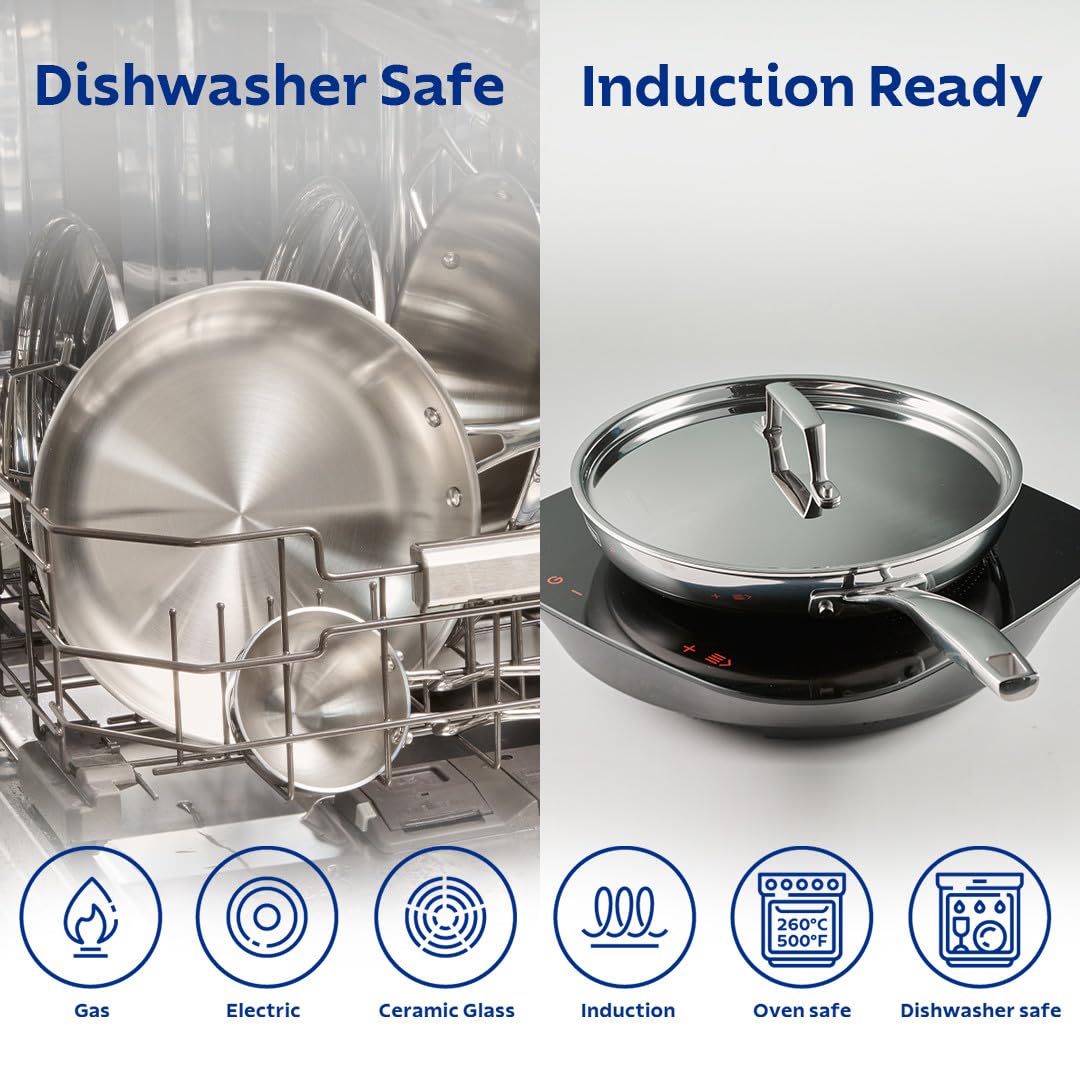 Triply 20 cm Fry Pan with SS 304 Lid