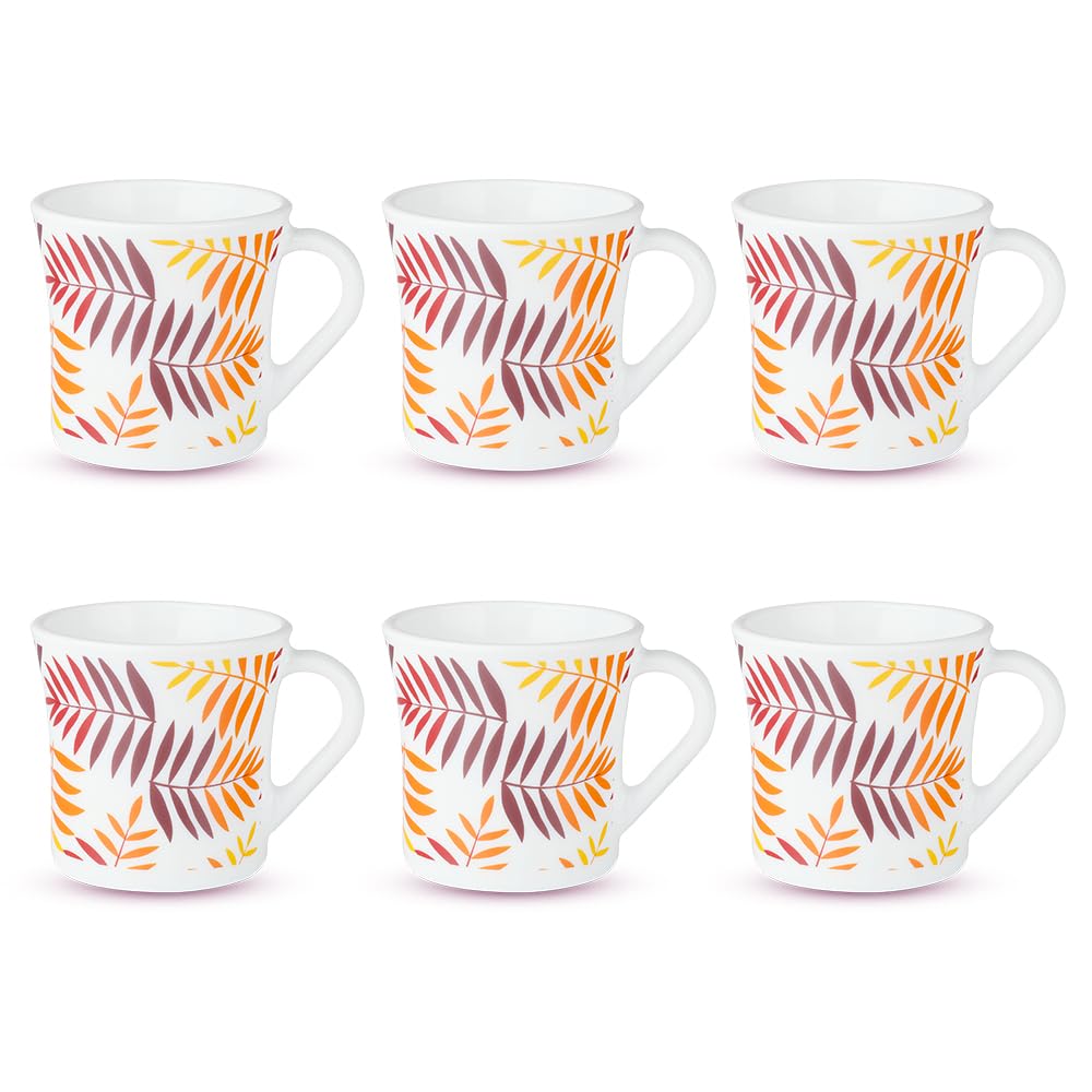 Costa Opalware Mug, Set of 6 Pcs Tea/coffee Mugs, 160 ml Each