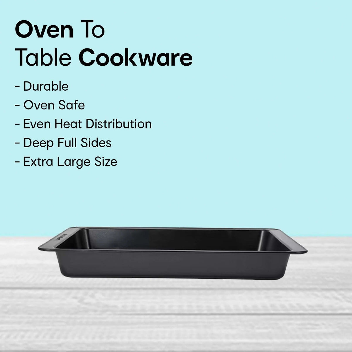 Glazed Rectangular Stoneware Baking Tray with Handles Oven Microwave Dishwasher Freezer Safe