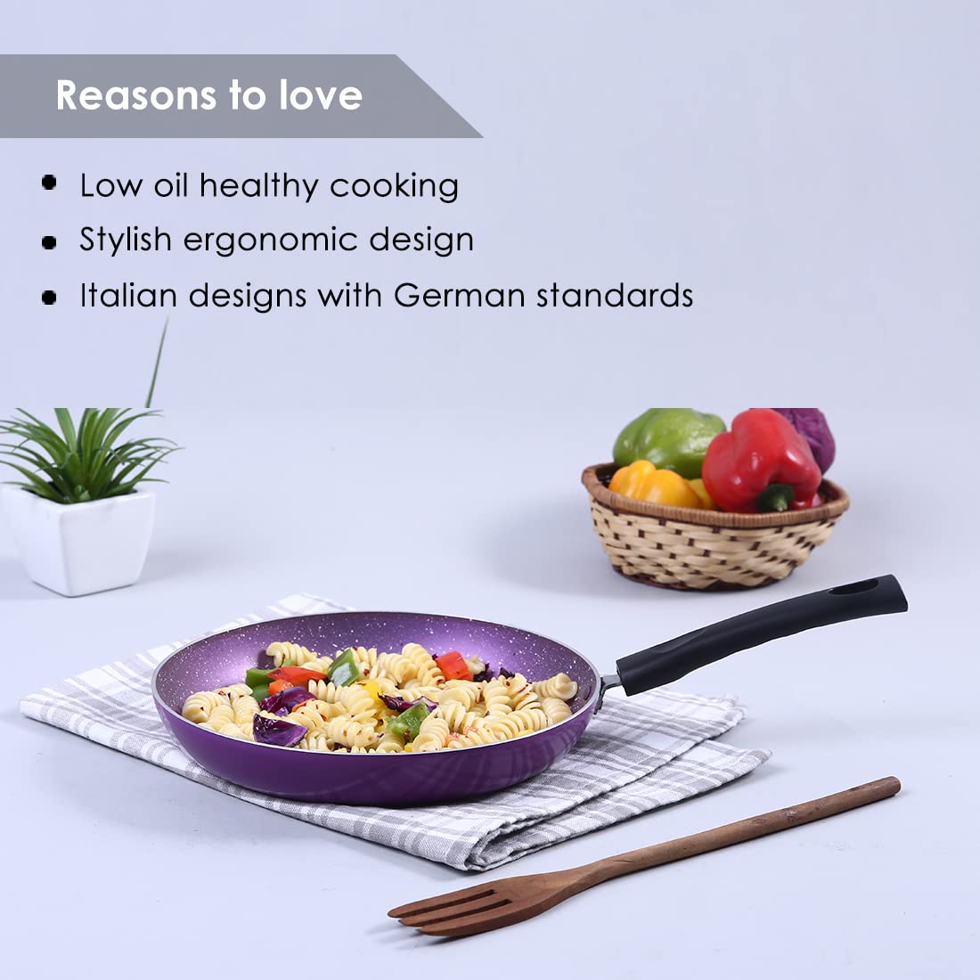 Fry Pan 24 cm Diameter 1.5 L Capacity (Aluminium, Non-Stick, Induction Bottom)