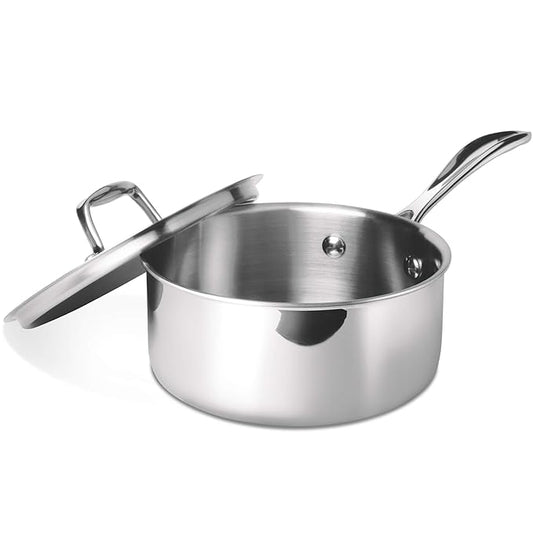 Triply Stainless Steel Sauce Pan with Lid, 14 cm / 1 L