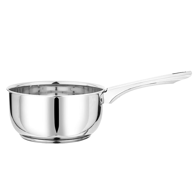 Try Ply Induction Base Stainless Steel Sauce Pan With Glass Lid