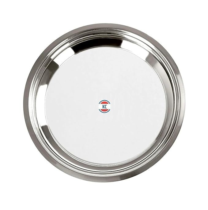 Stainless Steel Parat, Steel Parat for Dough Flour Kneading, Steel Atta Parat for Kitchen (29 cm)