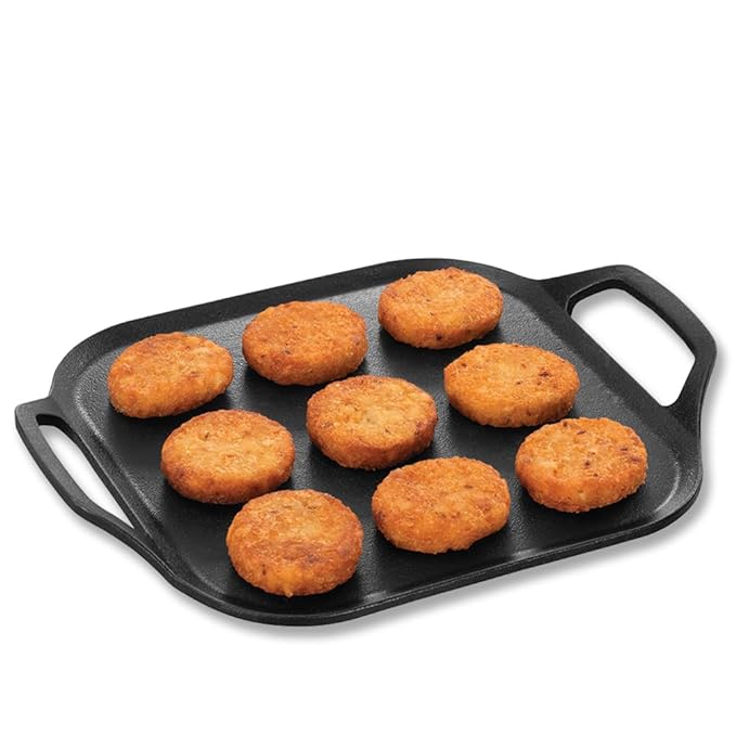 26 cm Cast Iron Square Tava, Cast Iron Tawa for Pathri