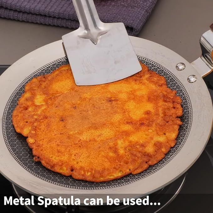 24 cm Paratha Tava, Triply Stainless Steel Shielded Nonstick Tawa