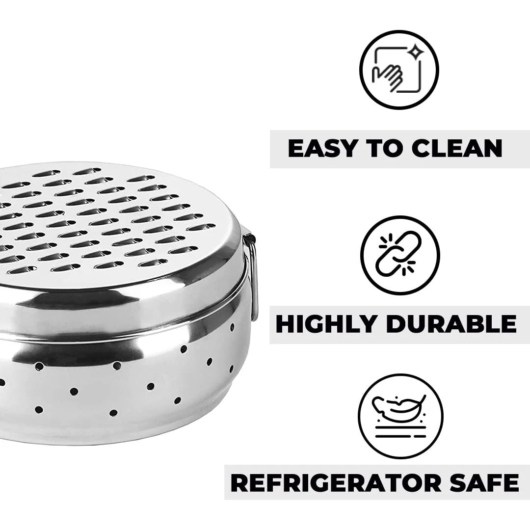 Stainless Steel Grater with Storage Container Refrigerator Safe Cheese Carrot Coconut