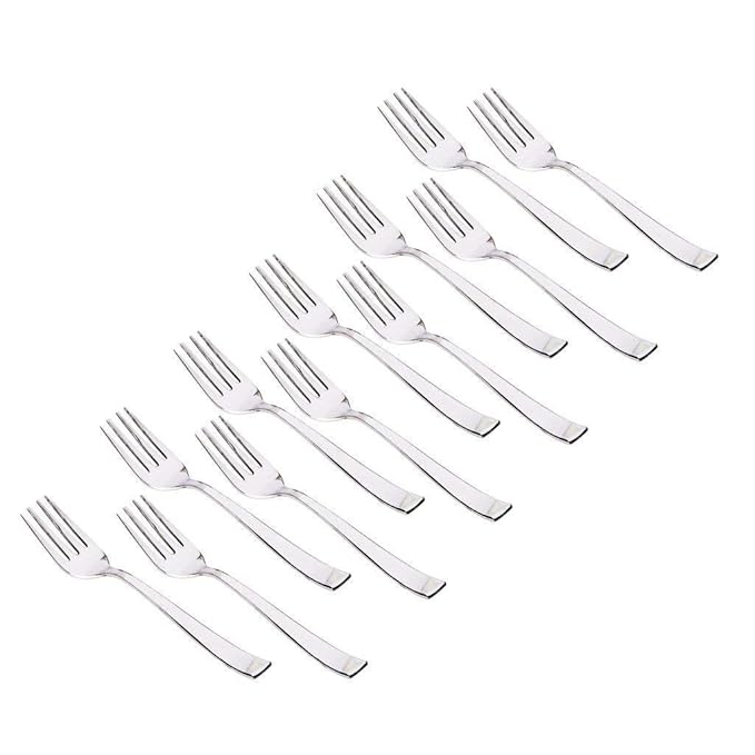 12 Pieces Stainless Steel Dinner Forks Set for Home & Kitchen 15.5 cm Long