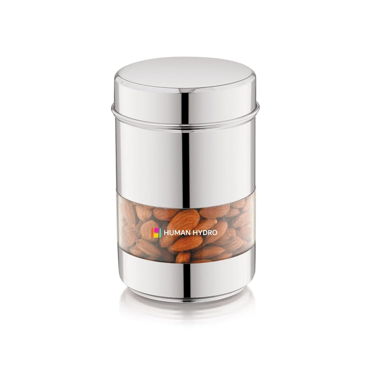 Stainless Steel Storage Container 750 ml with Transparent Window Airtight Lid Glossy Finish