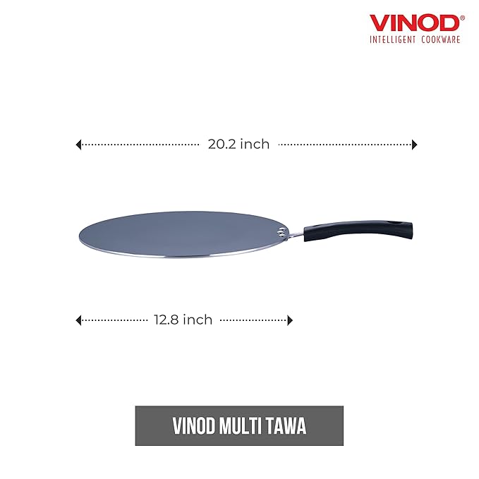 Aluminium Non Stick Flat Multi Tawa - 32.5 cm, Triple Layer Ceramic Coating, 4 mm Extra Thick Roti Tawa