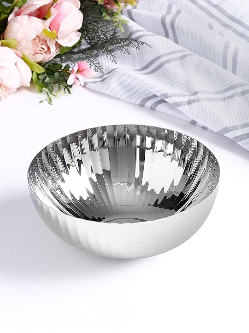 Stainless Steel Serving Bowl, Large Dining Table Bowl, Salads, Pasta, Noodles Serving Bowl