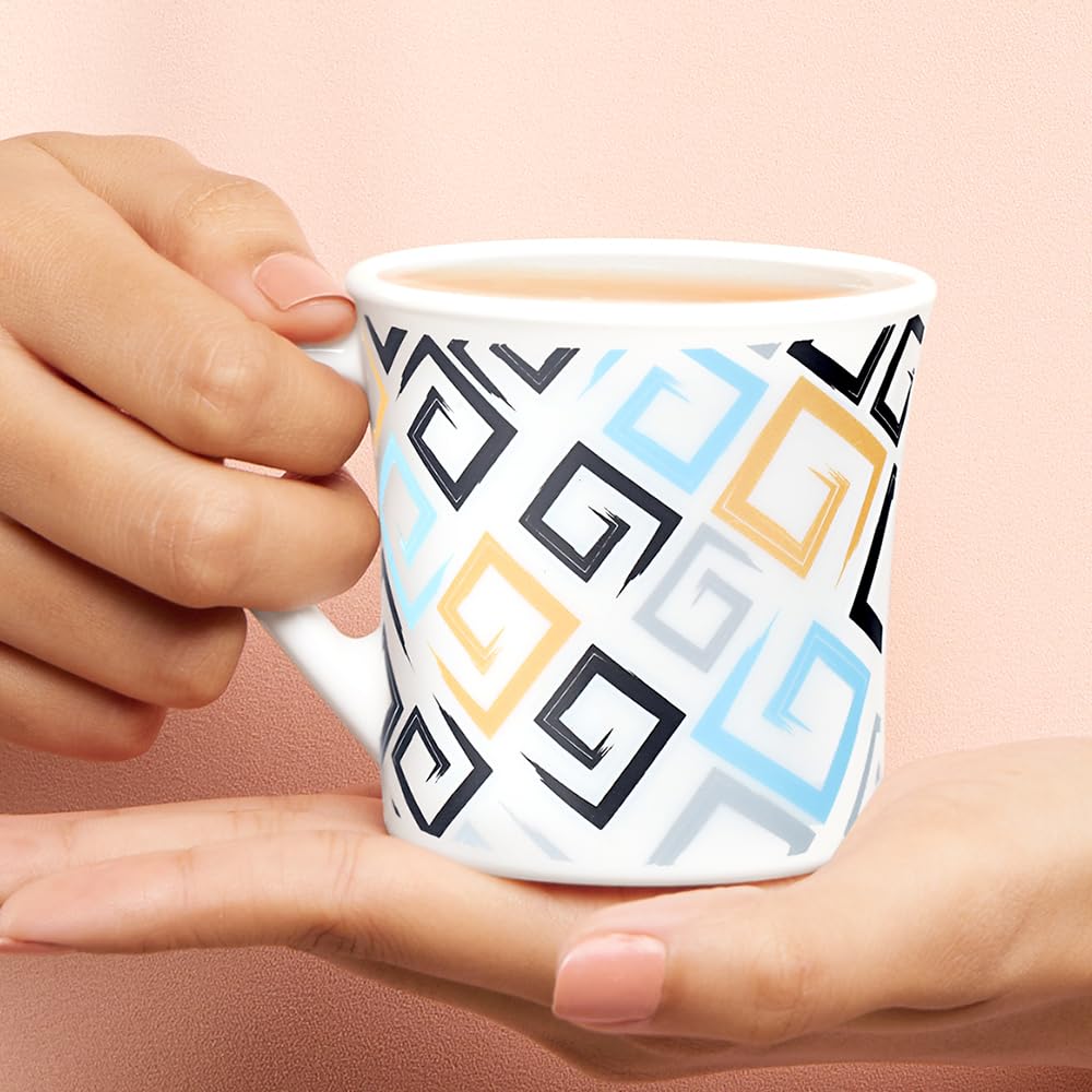 Opalware Mug, Set of 6 Tea/coffee Mugs, 210 ml Each