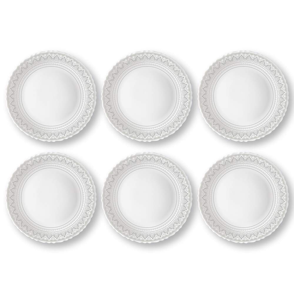 Opalware Classic Full Plate, White, 11 inch, Set of 6