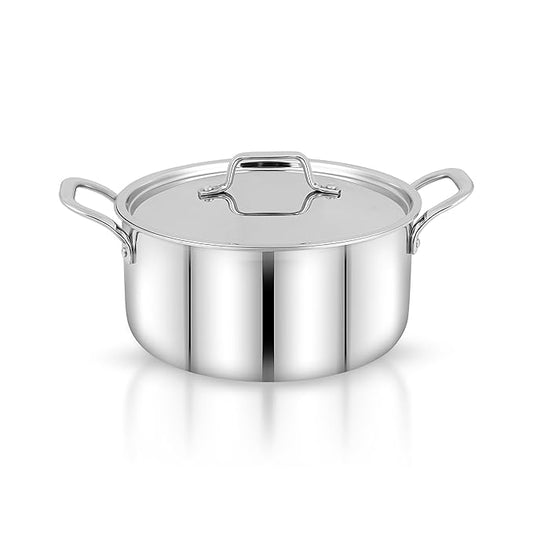 Tristeel Triply 22 cm Casserole With Stainless Steel Lid, 4600 ml Capacity