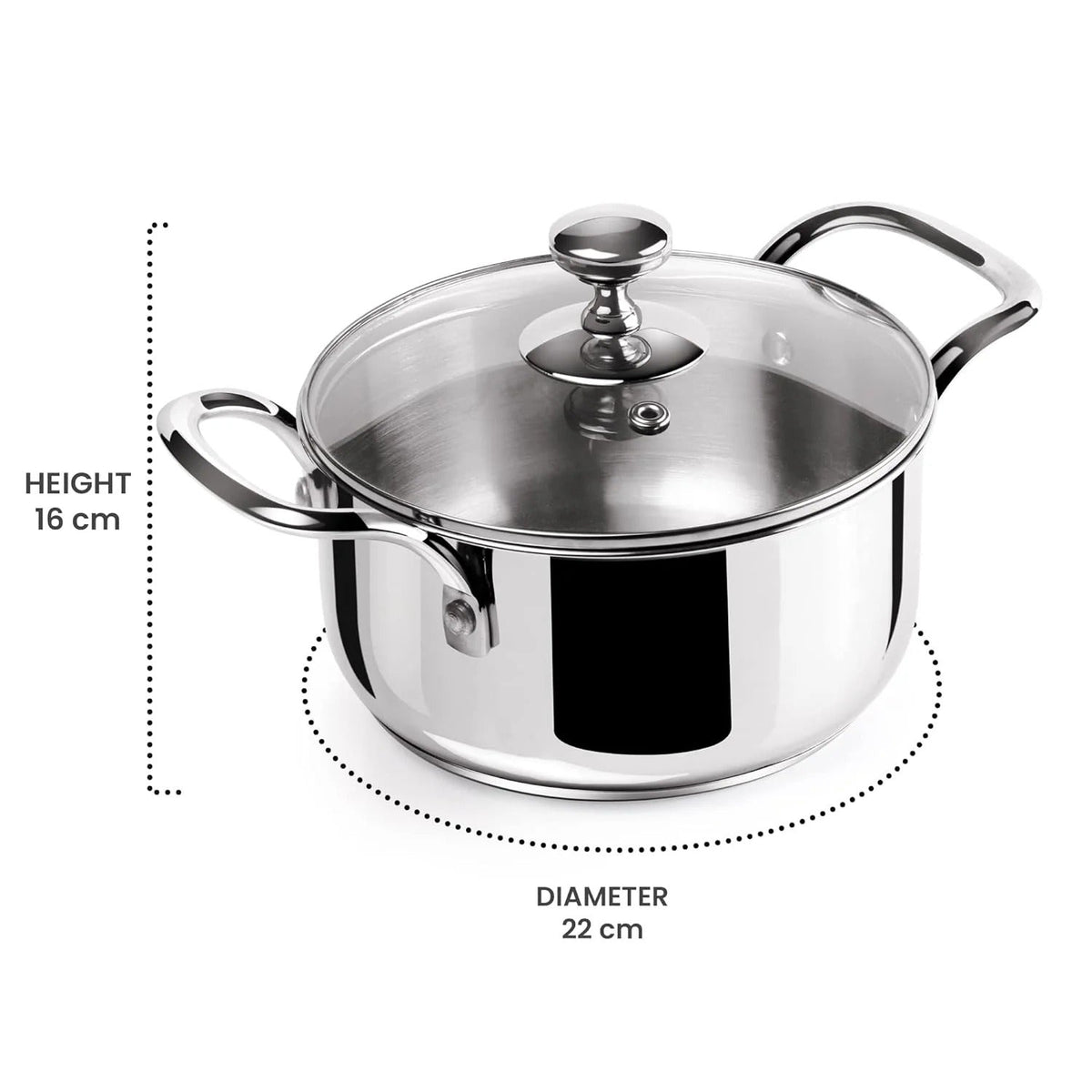 Tri-Ply Stainless Steel Casserole with Lid