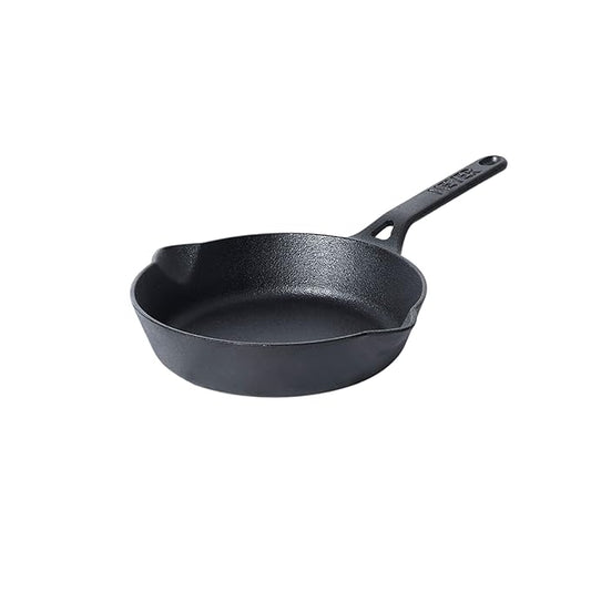 Pre-Seasoned Cast Iron Frypan Cast Iron Skillet, Induction Frying Pan 20 cm, 1.61L Black