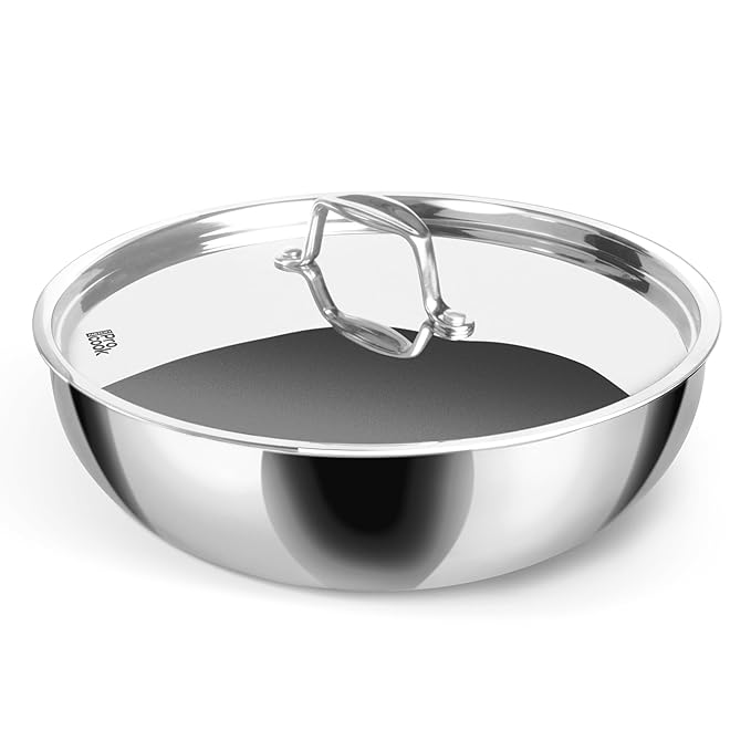 Triply Stainless Steel Tasla With Lid, 28 cm / 4.6 L