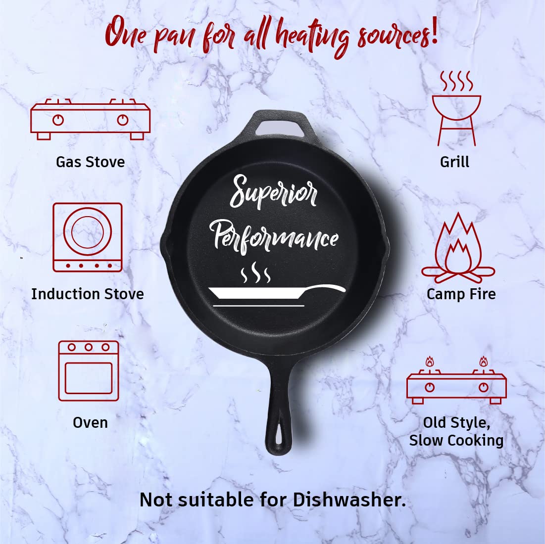 Pre Seasoned 19 cm Cast Iron Fry Pan