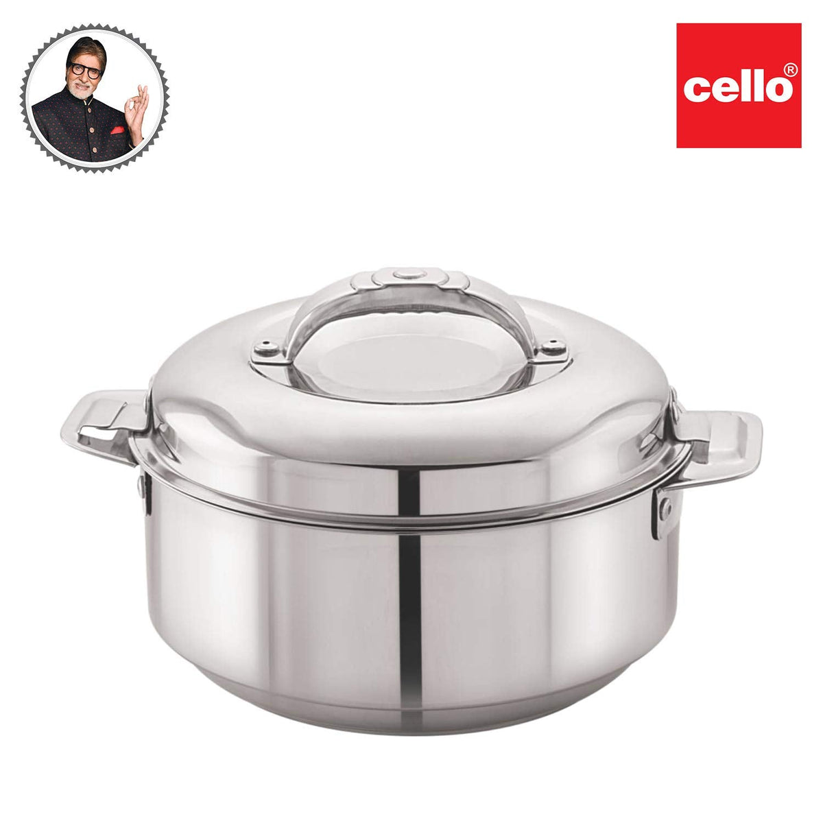Stainless Steel Double Walled Insulated Casserole, Silver, 2000 ml