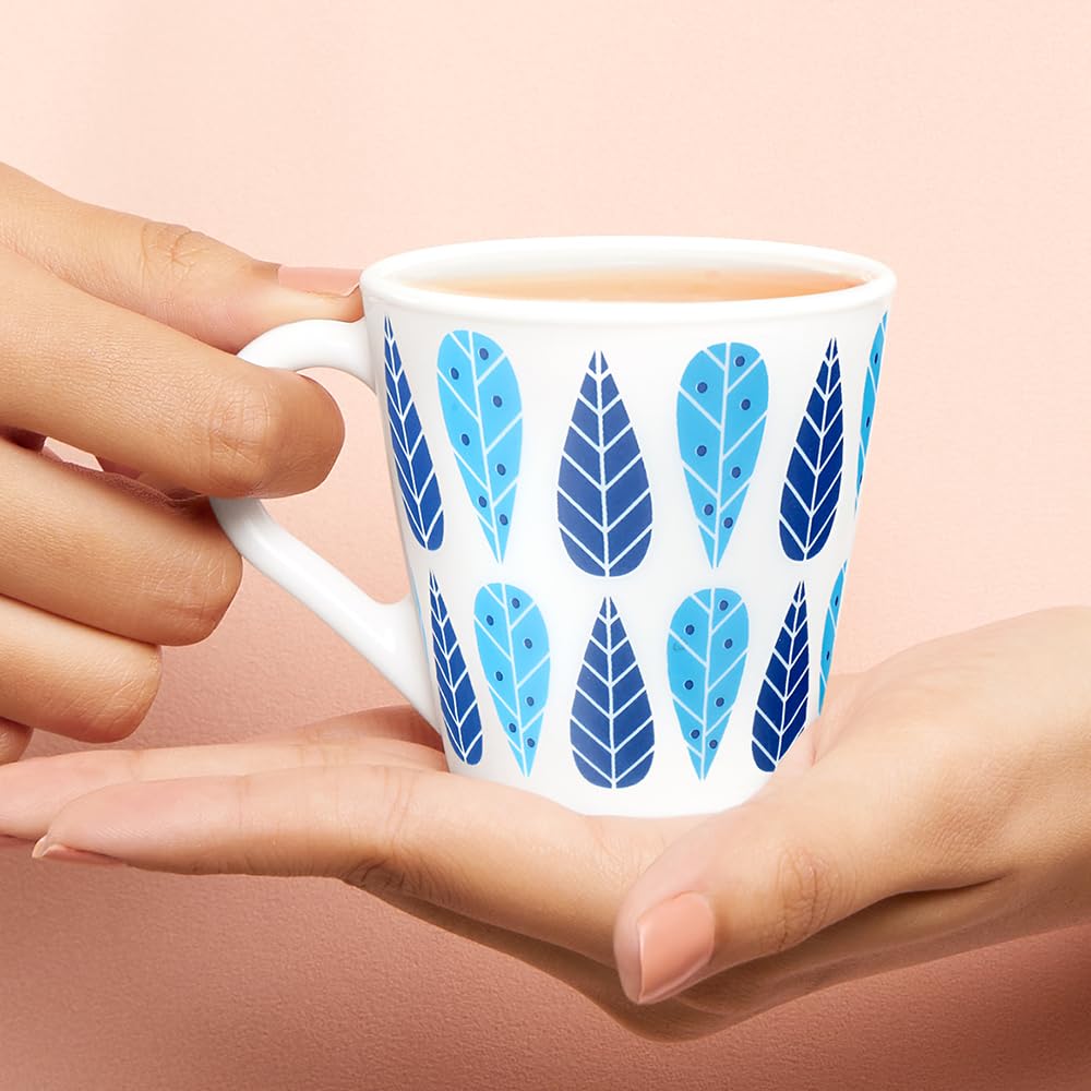 Fable Opalware Mug, Set of 6 Tea/coffee Mugs, 160 ml Each