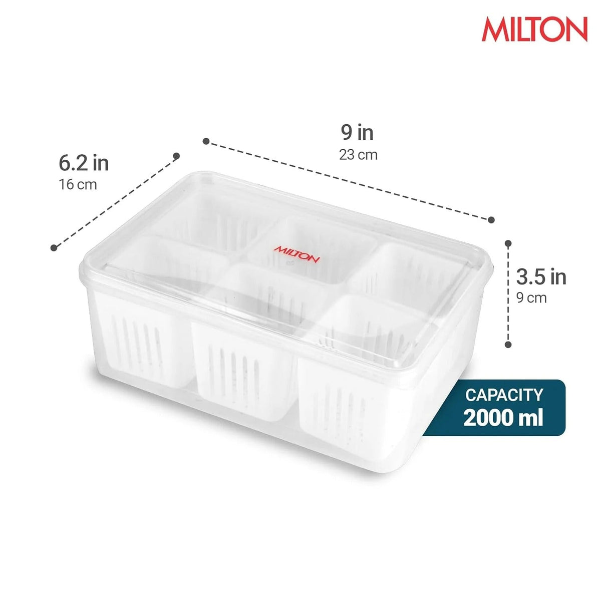 6 Grid Fridge Storage Containers