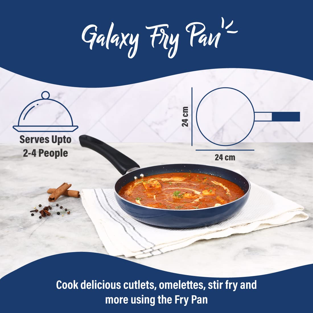 Fry Pan 24 cm, 1.3 L, Midnight Blue