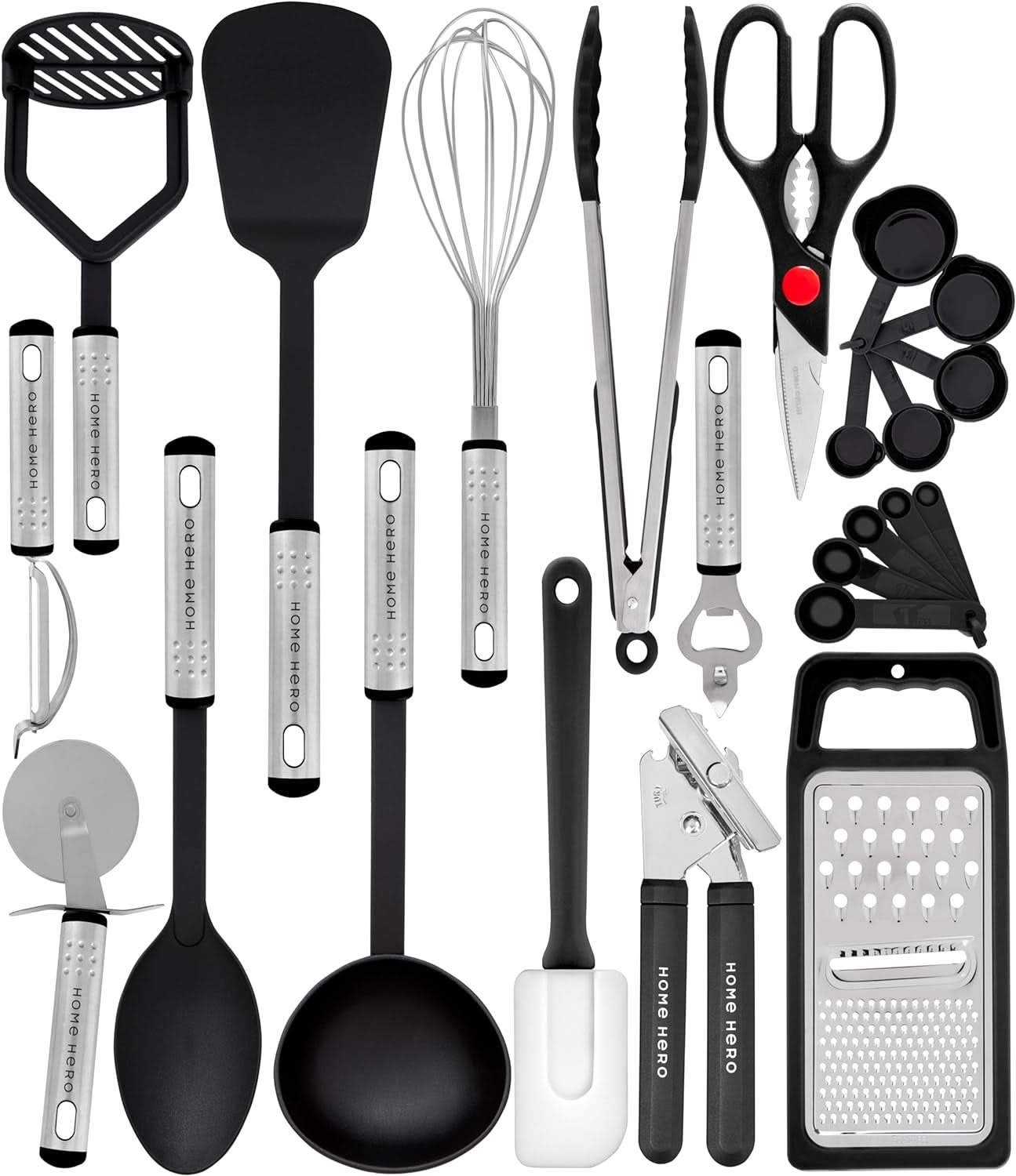 25-Piece Kitchen Utensils Set – Heat-Resistant Non-Stick Cooking Utensils Set – Versatile Spoons, Turners, Spatulas, and Ladle for Everyday Kitchen Needs