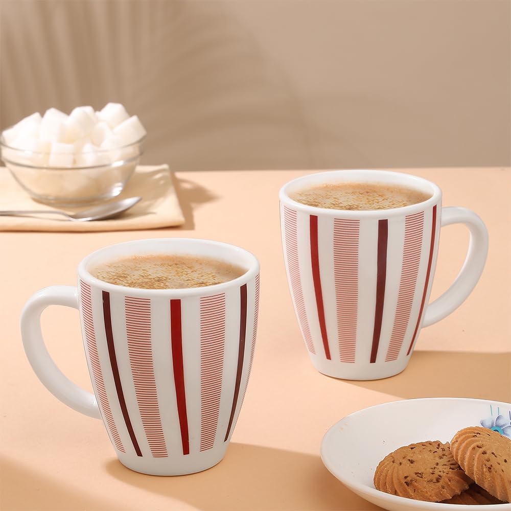 Red Strip 390 ml Mug, Set of 2