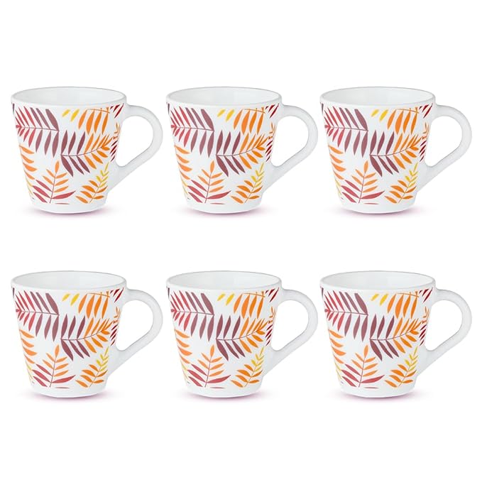 Costa Opalware Mug, Set of 6 Pieces, Tea/coffee Mugs, 110 ml Each