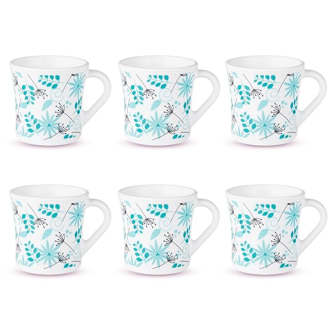 Stardust Opalware Mug, Set of 6 Tea/coffee Mugs, 100 ml Each