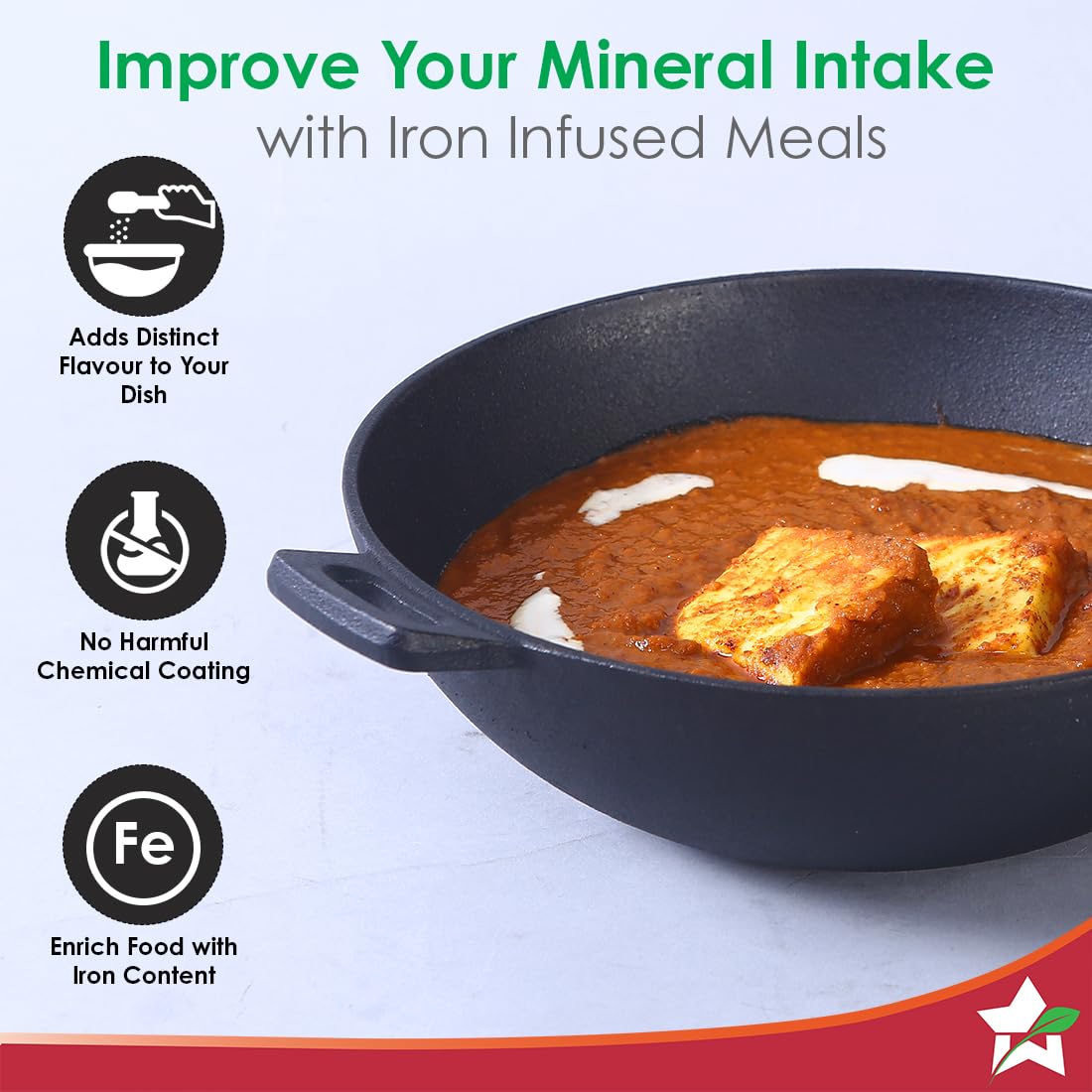 Pre-Seasoned Cast-Iron Kadhai
