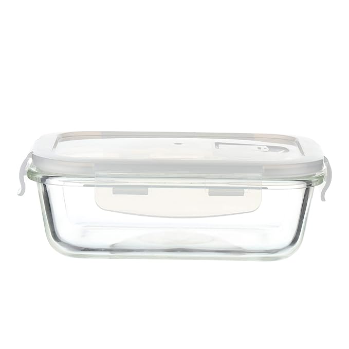 Borosilicate Glass Containers for Kitchen, Storage Box for Kitchen With Air Vent Lid, Set of 1, 2200 ml