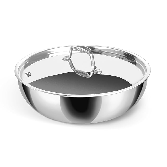 Triply Stainless Steel Induction Tasla With Lid, 18 cm / 1 L