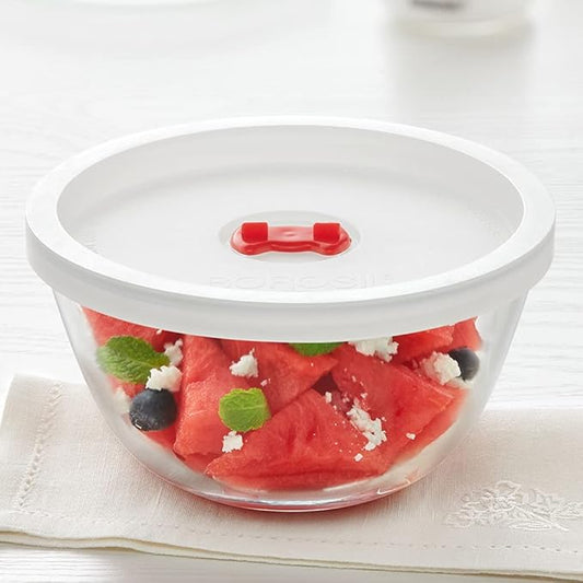 900 ml Serving & Mixing Borosilicate Glass Bowl with Lid, Multipurpose Bowl for Kitchen & Dinning